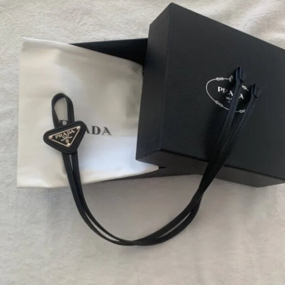 Prada Black Triangle Logo Lanyard - Picture 3 of 4